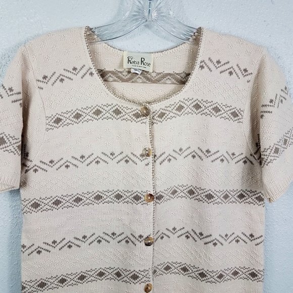 Reba Rose Women's Knit Button Down Shirt Top Blouse Cardigan Sweater - Picture 2 of 12